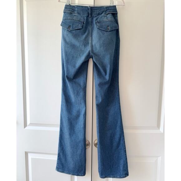 Pilcro Anthropologie Polished Mid Rise Blue Dark Wash Full Length Bootcut Jeans - Picture 7 of 15